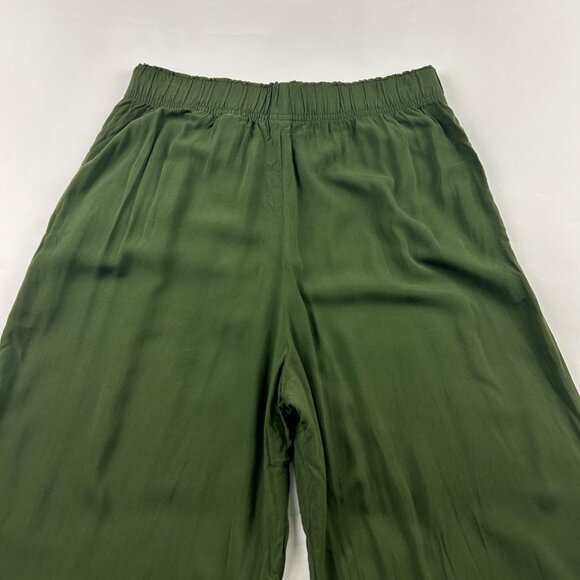H&M Dark Green Lightweight Challis Wide Leg Pant M - Picture 7 of 7